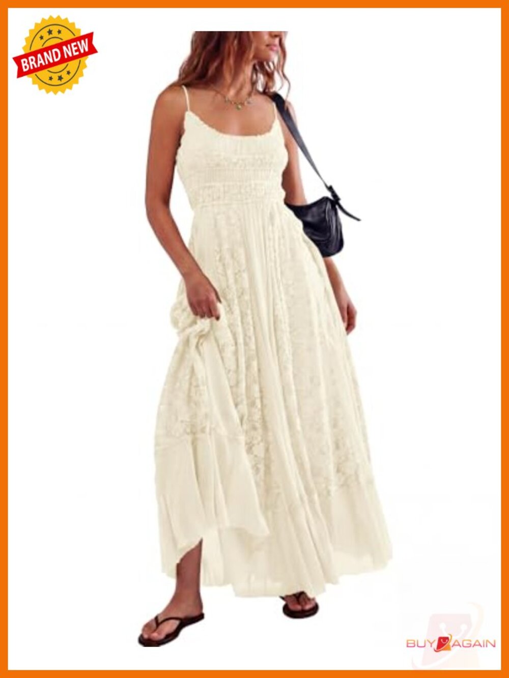 Women's Lace Floral Embroidered Bohemian Maxi Dress A-Line Beach Summer